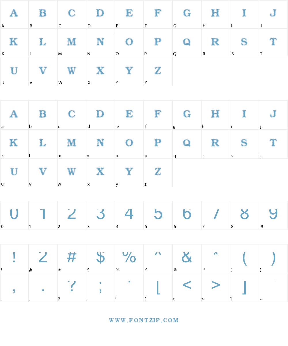 Collapsed System CAPS Font Character